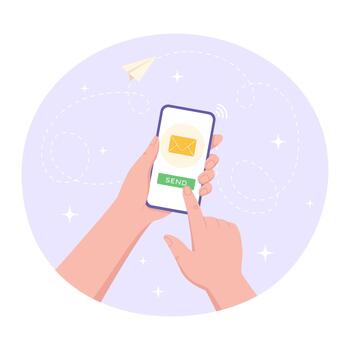 Sending Email Using Smartphone App vector