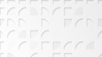 minimalista blanco resumen antecedentes con un elegante modelo de trimestre circulo cuadrante separar formas esta limpiar moderno diseño es lleno hd y un sin costura bucle. video