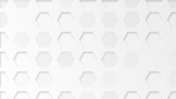 futurista blanco minimalista superficie antecedentes con un modelo de separar hexágono formas ideal para Ciencias y tecnología proyectos esta limpiar moderno diseño es lleno hd y un sin costura bucle. video