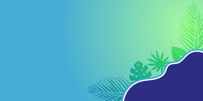 prima menta y azul pastel degradado antecedentes con suave y suave color y palma hojas elemento vector