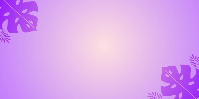 Lavender and purple pastel gradient background with soft and smooth color and palm leaves element vector