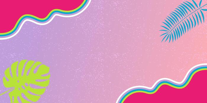 púrpura y rosado pastel degradado antecedentes con ruido textura y palma hojas elemento vector