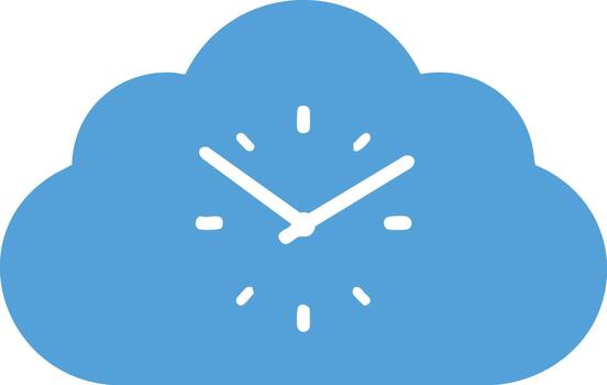 Cloud Clock Icon for Cloud Time Sync and Online Scheduling vector