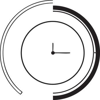 digital hora lazo espiral con circuito líneas futurista reloj icono vector