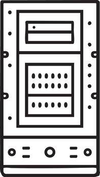 datos servidor estante contorno nube informática hardware vector