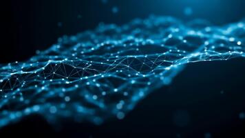 abstrakt nätverk rör på sig med ansluten prickar och rader på mörk bakgrund video