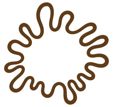 Abstract brown squiggle frame shape with open center for graphic design elements vector