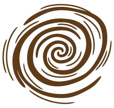 Artistic abstract brown swirl illustration isolated on white background design element vector