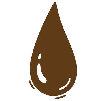 Isolated brown droplet with highlights illustrating a vectorized graphic element for design vector