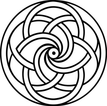 Celtic spiral knot line art continuous swirl pattern vector