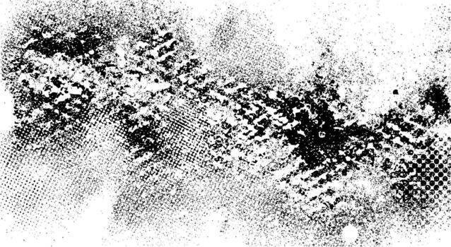 Abstract black and white grunge texture overlay with distressed rough brush stroke patternBackground vector