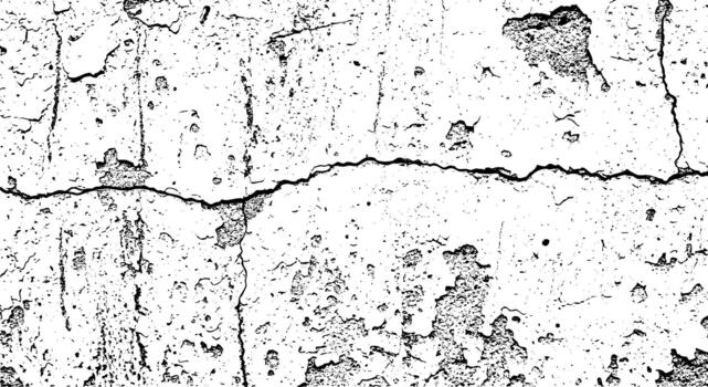 Abstract black and white grunge texture background with prominent horizontal crack on distressed surfaceBackground vector