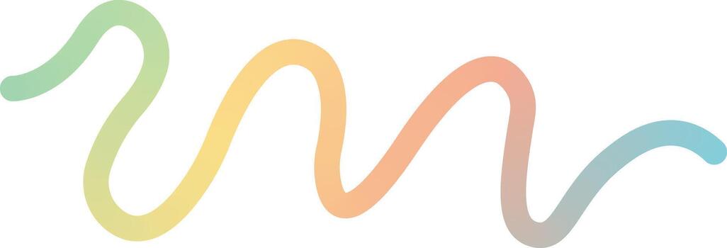 Soft Pastel Gradient Wavy Continuous Line Design Element vector