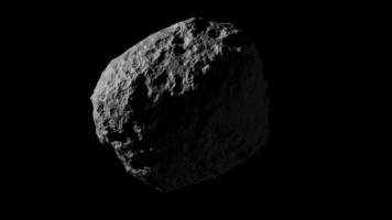 Looping 3D animation of a space asteroid rotation. File with Alpha Channel. video