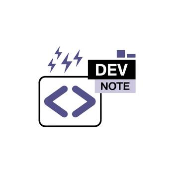 A dev note with lightning bolts vector