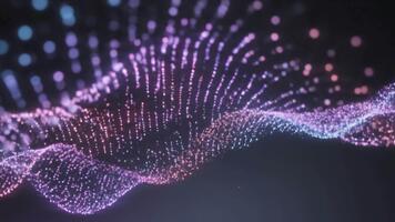 luminoso partícula onda formando abstrato dados fluxo fundo video