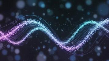 dynamisk lysande partikel vågor i lutning färger digital abstrakt video