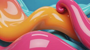 liscio lucido colorato astratto fluido forme dinamico rendere arte video
