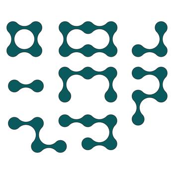 set with image of molecules vector