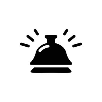 hotel bell symbol of service solid icon design good for web or mobile app vector