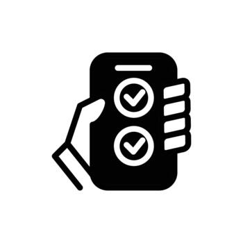 móvil encuesta sólido icono diseño bueno para web o móvil aplicación vector