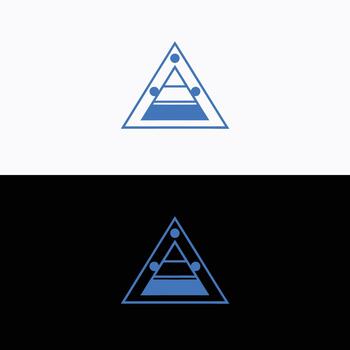 dos azul triangular logos con círculos y horizontal líneas en blanco y negro antecedentes lado por lado vector