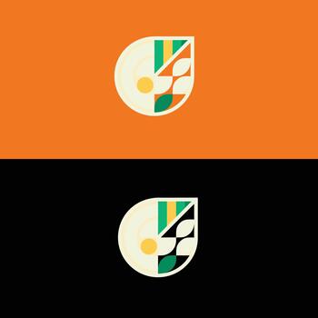 resumen geométrico diseño con hoja forma en naranja y negro antecedentes división horizontalmente vector