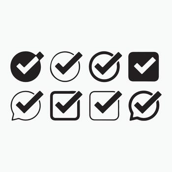 Check Mark Icon Set checkbox tick vector