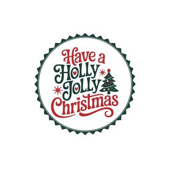 sencillo Hola diciembre guión con estilizado pino arboles vector