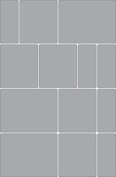Abstract gray grid layout template showcasing varied rectangular and square placeholders, perfect for photo collages, visual content layouts, and digital design work vector