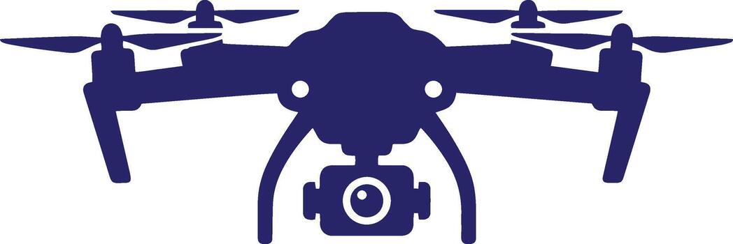 A Simple Front View Silhouette of a Drone vector