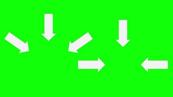 Three Arrows Pointing Toward Center from Different Angles Animation on Green Background video