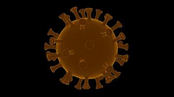 Orange Tone Virus Representation Rotation Loop on Transparent Background video