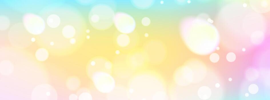 real país de los sueños antecedentes con de gran tamaño bokeh y reluciente efectos degradado cielo con hada cuento elementos y Copiar espacio. valores ilustración en fantasía estilo. vector