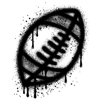 American football icon in graffiti style with black spray paint vector
