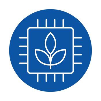 Leaf and Microchip Symbolizing Technology and Nature Integration vector