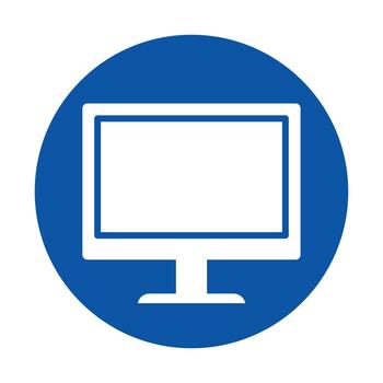 computadora monitor icono en azul antecedentes para tecnología y diseño utilizar vector