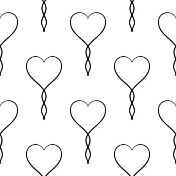seamless heart pattern with abstract theme on white background vector