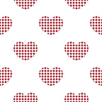 seamless gradient heart pattern with polka dot theme vector