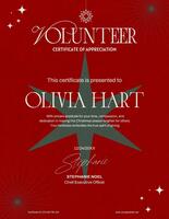 Christmas volunteer certificate template design ideas