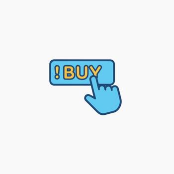 Digital Cursor Clicking Animated Buy Button for Online Shopping and E commerce Transactions vector