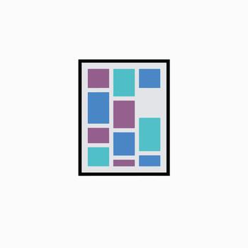 Abstract Geometric Grid Layout with Colorful Tiles in Modern Frame vector