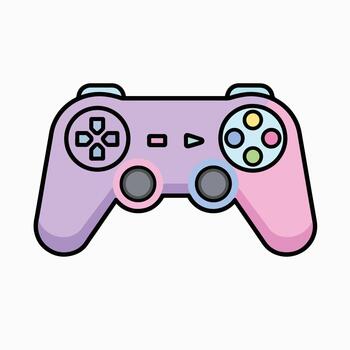 Pastel Colored Game Controller Icon on White Background vector