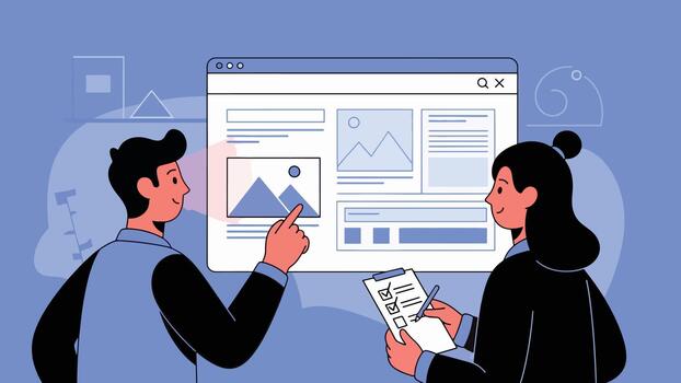 Web Design and Development Collaboration for a New Project vector