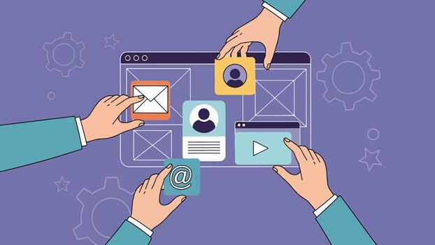 usuario experiencia diseño y web desarrollo colaboración vector