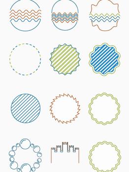 Abstract Geometric Shapes and Patterns with Decorative Elements vector