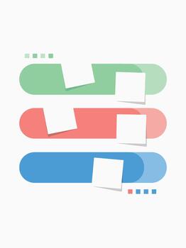 Infographic with Three Steps and Sticky Notes on White Background vector