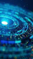 Hi Tech HUD loop animation showing glowing radial data rings with holographic details. Ideal for innovation, AI, and virtual reality projects. video