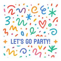 Confetti New Year Party Greeting Card template