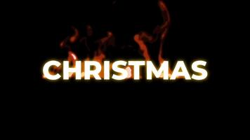 Animated Merry Christmas message on black screen video
